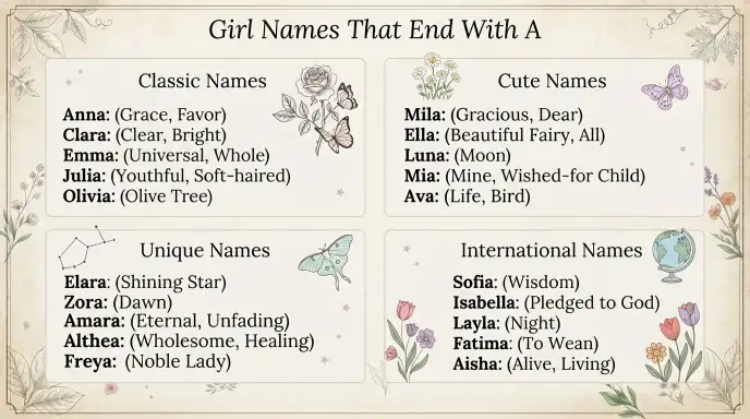 girl names that end with a